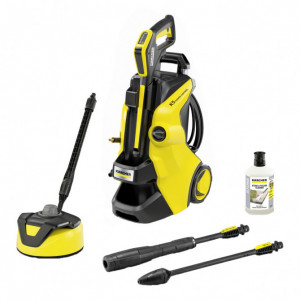 Aparat de spalat cu presiune Karcher K 5 Power Control Home, motor racit cu apa, 145bar, 500 l/h debit maxim, furtun de presiune 10 m, sistem Plug `n` Clean pentru detergent , perie exterior T5 , detergent exterior 0.5L