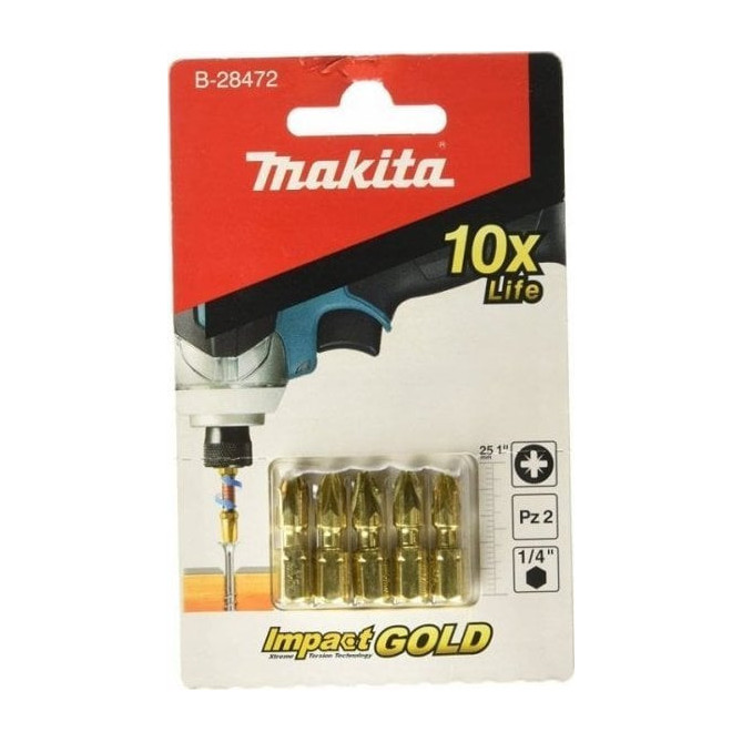 BIT DE șurubelniță cu impact Makita PZ2-25MM 5 BUC