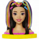 Barbie Mattel Cap Coafat Păr Negru Curcubeu HMD81