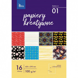 Hârtii creative Tetis TETIS 100g/m2 16 coli - set 1 Thetis