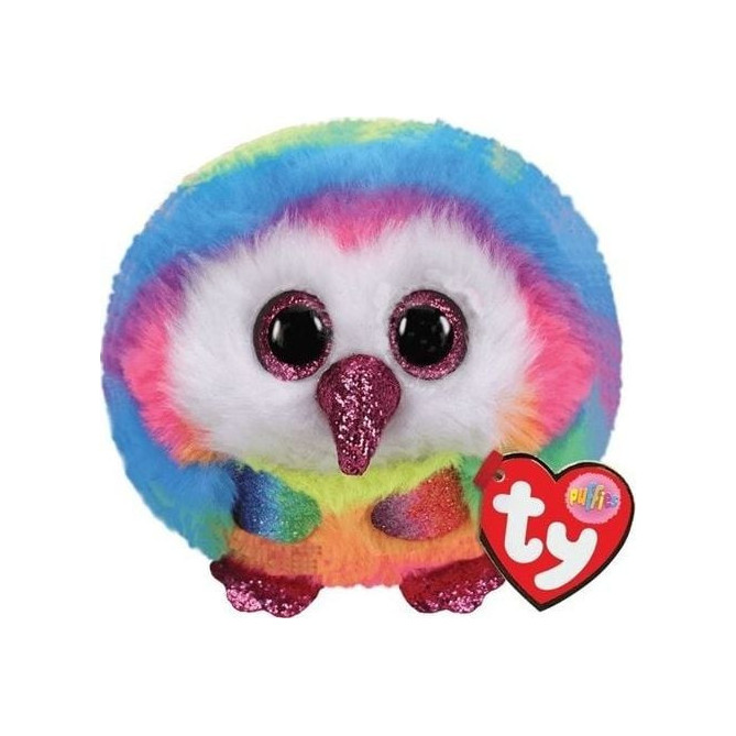 Mascota Meteor TY Puffies - Owen Rainbow Owl