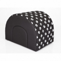 Drompter box doghouse Negru cu labele 55x43x38 cm