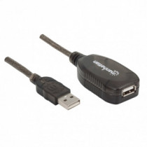 Cablu USB Manhattan 150958, USB 2.0, extensie USB A mama / USB A tata, activ, 20m, Negru