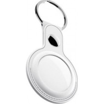 KeyBudz KeyBudz AirTag Keyring - husă de protecție din piele pentru AirTag pachet de 2 (alb)