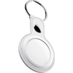 KeyBudz KeyBudz AirTag Keyring - husă de protecție din piele pentru AirTag pachet de 2 (alb)