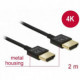 Cablu HDMI 4K High Speed cu Ethernet T-T 3D 2m Slim Premium, Delock 84773