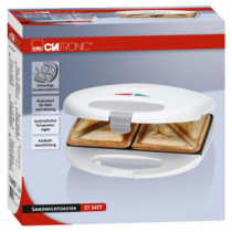 Sandwichmaker Clatronic ST3477, 750 W, Placi non-stick, Alb