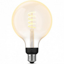Bec LED inteligent vintage Philips Hue Filament Glob, Bluetooth, Zigbee, G125, E27, 7W (40W), 550 lm, lumina alba (2200-4500K), 125 mm