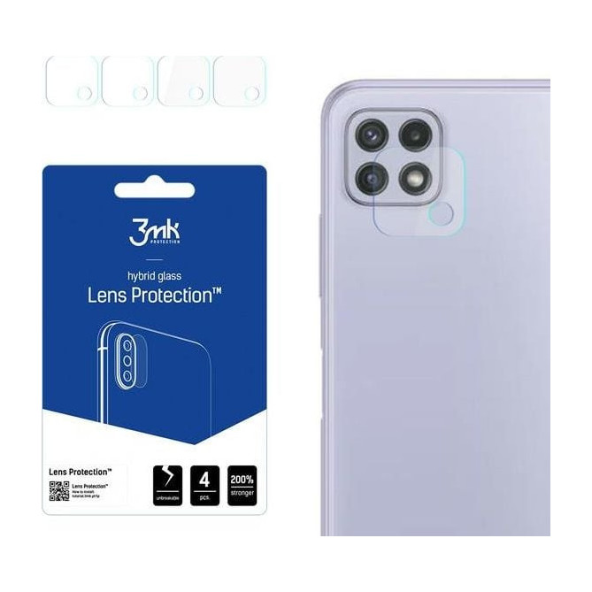 Set 4 X Folie Sticla Nano Glass 3mk Pentru Camera Samsung Galaxy A22 5g, Transparenta