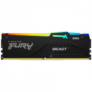 Memorie Kingston FURY Beast Black RGB 64GB(2x32GB) DDR5 PC5-41600 5200MHz CL40 KF552C40BBAK2-64