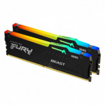 Memorie Kingston FURY Beast Black RGB 64GB(2x32GB) DDR5 PC5-41600 5200MHz CL40 KF552C40BBAK2-64