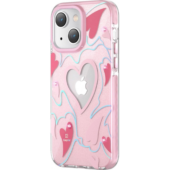 Husa Kingxbar Kingxbar Heart Star Series Husa iPhone 14 Plus cu stele inima roz