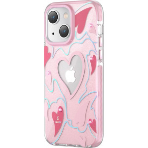 Husa Kingxbar Kingxbar Heart Star Series Husa iPhone 14 Plus cu stele inima roz