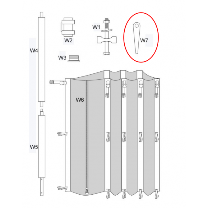 Cheie de montare Zipro pentru trambulina de 8-16FT