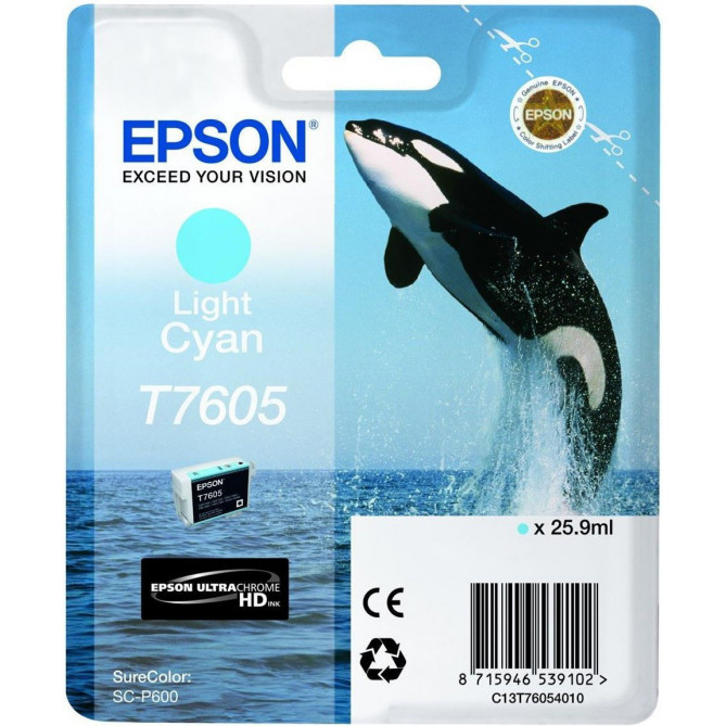 Cerneală Epson Ink T7605 Light Cyan UltraChrome HD (C13T76054010)