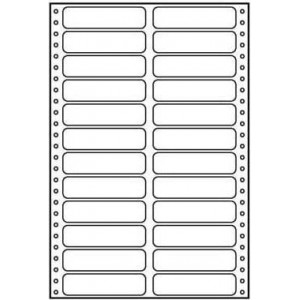 Etichete tabulare A4, pe două rânduri, albe, 24 etichete, 25 buc. (32108)
