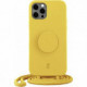 Husă Just Elegance Just Elegance PopGrip Apple iPhone 12/12 Pro galben/labă de iepure 30089