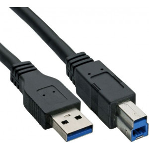 Cablu USB InLine USB-A - USB-B 0,3 m Negru (35303)