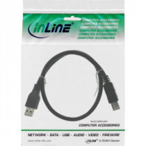 Cablu USB InLine USB-A - USB-B 0,3 m Negru (35303)