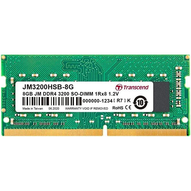 Memorie pentru laptop Transcend JetRam, SODIMM, DDR4, 8GB, 3200MHz, CL22 (JM3200HSB-8G)