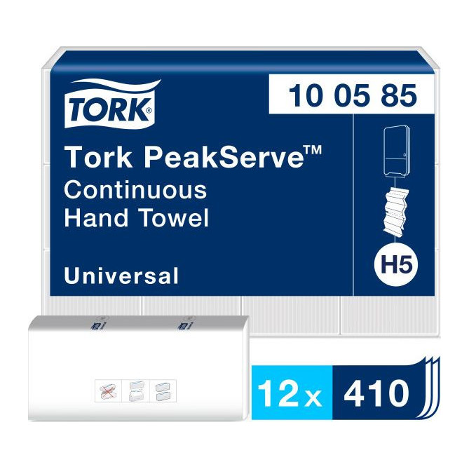 Tork Tork PeakServe Continuous - Prosop de hârtie pentru suprafețe rezistente, H5 - alb