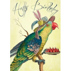 Card Madame Treacle B6 cu plic Papagal de aniversare